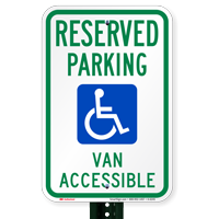 Reserved Parking Van Accessible Sign (with Graphic)