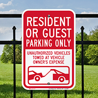 Resident Or Guest Parking Only Sign