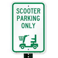 Scooter Parking Only, Reserved Parking Sign