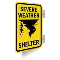 Severe Weather Shelter Double Sided Metal Sign