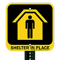 Shelter In Place (with Graphic) Sign