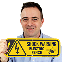Electric Fence Shock Warning Sign