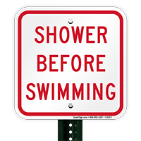 Shower Before Swimming Sign