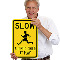Slow Autistic Child At Play Sign