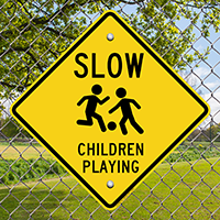 Slow Children Playing Sign (with Graphic)