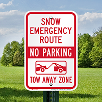 Snow Emergency Route, Tow-Away Zone Sign