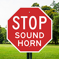Stop Sound Horn Reflective Aluminum STOP Sign