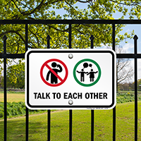 Talk To Each Other, No Cellphone Symbol Sign