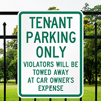 Tenant Parking Violators Towed Sign