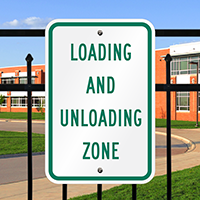 Loading And Unloading Zone Aluminum Reserved Parking Sign