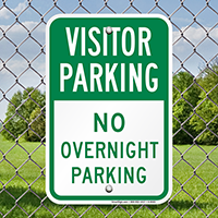 Visitor Parking No Overnight Parking Sign