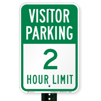 Visitor Parking 2 Hour Limit Sign