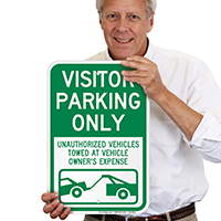 Visitor Parking Only, Unauthorized Vehicles Towed Sign