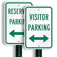 Visitor Parking Sign (arrow pointing left and right)
