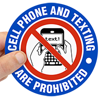 Cellphone And Texting Are Prohibited Label