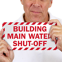 Building Main Water Shut-Off Label
