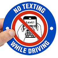 No Texting, While Driving (Graphic) Label