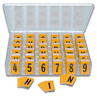 Reflective Vinyl Numbers and Letters Kit 1 Inch Tall Black and Yellow