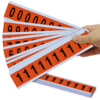 Mylar 1 'Numbers and Letters Character black on orange 09Kit