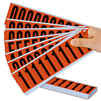 Mylar 2 'Numbers and Letters Character black on orange 09Kit