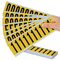 Mylar 2 'Numbers and Letters Character Black on yellow 09Kit
