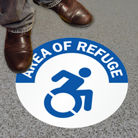 Area of Refuge Floor Sign, Updated Accessible Symbol