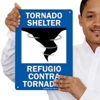 Bilingual Tornado Shelter Refugio Contra Tornados Sign