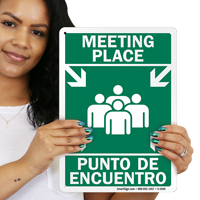 Bilingual Meeting Place / Punto De Encuentro Sign