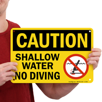 Shallow Water No Diving Sign