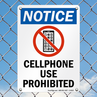 Cellphone Use Prohibited Sign