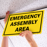 Emergency Assembly Area Z-Projecting Sign