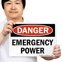 Emergency Power OSHA Danger Sign
