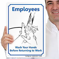 Wash Your Hands Before Returning Work Sign