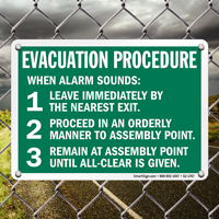 Evacuation Procedure Assembly Point Sign