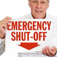 Emergency Shut Off Sign