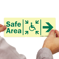 GlowSmart™ Directional Exit Sign, Handicap Area Sign