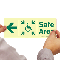 GlowSmart™ Directional Exit Sign, Handicap Area Sign