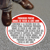 Texas 30.07 Open Carry Prohibited Floor Sign, Spanish