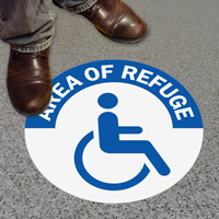 Area of Refuge, Handicap Symbol SlipSafe™ Floor Sign