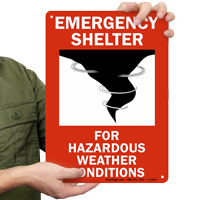 Emergency Shelter For Hazardous Weather Sign