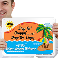Humorous Skinny Dunkers Welcome Sign