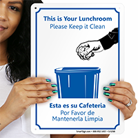 Bilingual Lunchroom Please Keep it Clean Sign