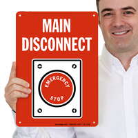 Main Disconnect Emergency Stop Sign
