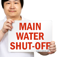 Main Water Shut Off Sign