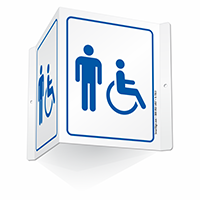 Male & Accessible Pictograms Restroom Projecting Sign