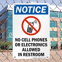 No Cell Phones Or Electronics Allowed Sign