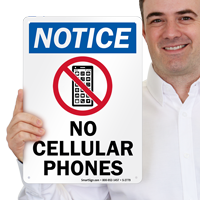 Notice No Cellular Phones Sign