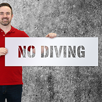 No Diving Swimming Pool Stencil