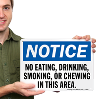 No Eating Drinking Smoking Sign