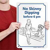 No Skinny Dipping Sign
